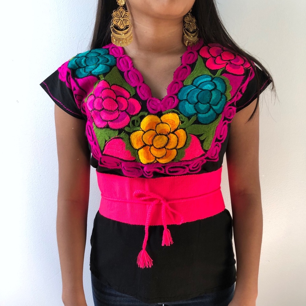 Floral embroidered top